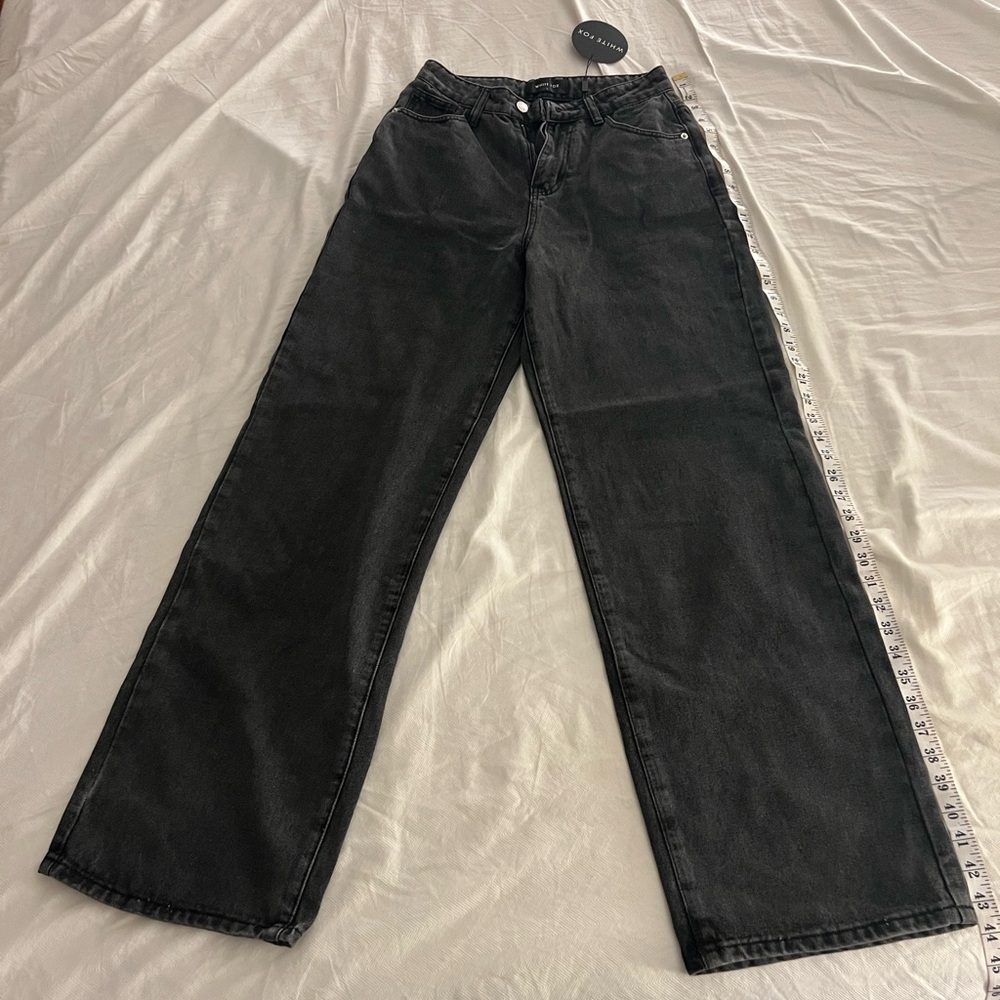 WHITE FOX “Bring the style high wide leg” Black Jeans